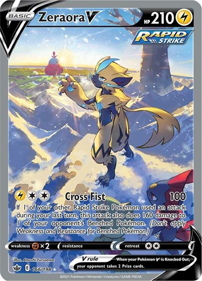 Zeraora V (Alternate Full Art) 166/198 — SWSH06: Chilling Reign
