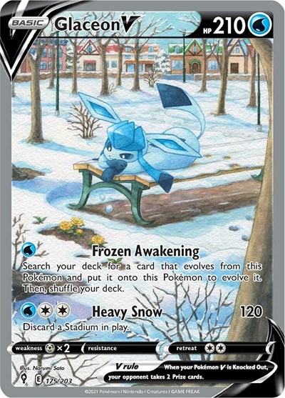 Glaceon V (Alternate Full Art) 175/203 — SWSH07: Evolving Skies