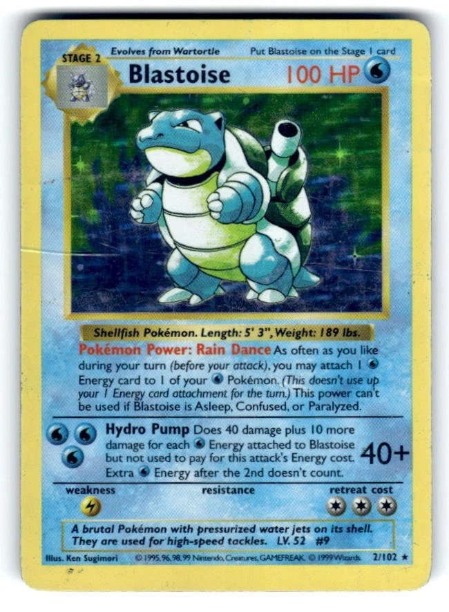 Blastoise 002/102 — Base Set (Shadowless)