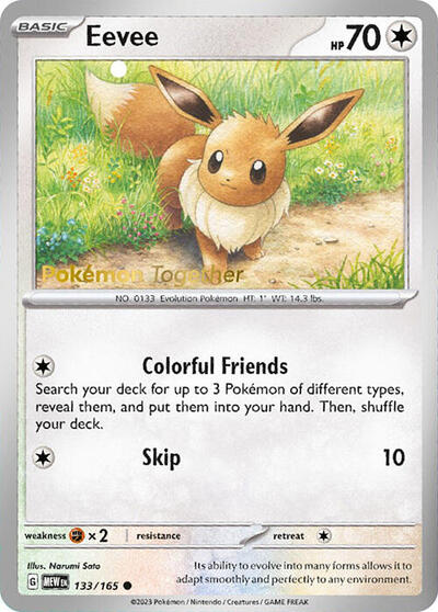 Eevee - 133/165 (Pokemon Together) 133/165 — Miscellaneous Cards & Products