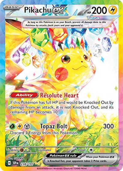 Pikachu ex 238/191 — SV08: Surging Sparks