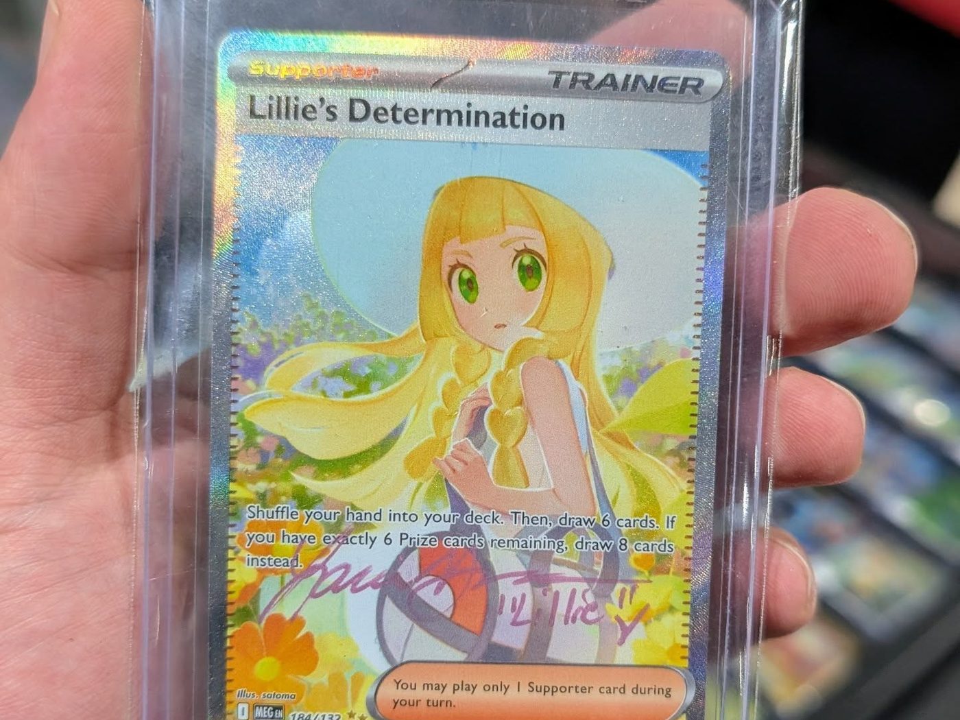Lillie's Determination — autographed slab pulled at a show